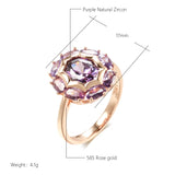 Kinel Oval Purple Zircon Ring 585 Rose Fine Jewelry