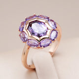 Kinel Oval Purple Zircon Ring 585 Rose Fine Jewelry