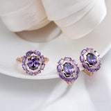 Kinel Oval Purple Zircon Ring 585 Rose Fine Jewelry