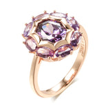 Kinel Oval Purple Zircon Ring 585 Rose Fine Jewelry