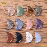 Mini Gemstone Moon Carved Crystal Crescent Moon Healing Crystals