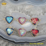King 5pcs Multi-Color Natural Sea Sediment Jasper Love Ornaments