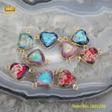 King 5pcs Multi-Color Natural Sea Sediment Jasper Love Ornaments