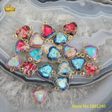 King 5pcs Multi-Color Natural Sea Sediment Jasper Love Ornaments