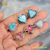 King 5pcs Multi-Color Natural Sea Sediment Jasper Love Ornaments
