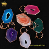 Agates Geode Slab Pendant Necklace, Natural Magic Chains