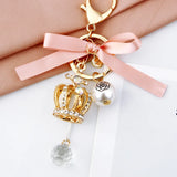 Royal Crown Keychain Rhinestone Crystal Handbag Gift Keyholder