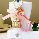 Royal Crown Keychain Rhinestone Crystal Handbag Gift Keyholder