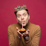 King Crown for Men, Vintage Birthday Crowns with Rhinestone