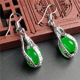 King Green Ma Laiyu Jade Round Bead Egg Earrings