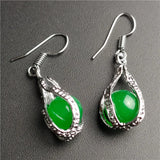 King Green Ma Laiyu Jade Round Bead Egg Earrings