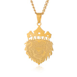 King Of The Prairie Lion Name Necklace Cuban Chain Personalized Pendant