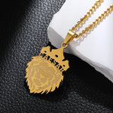 King Of The Prairie Lion Name Necklace Cuban Chain Personalized Pendant