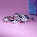 King Queen Couple Rings Tibetan Silver Wedding Band Rings Set for Women Men