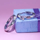 King Queen Couple Rings Tibetan Silver Wedding Band Rings Set for Women Men
