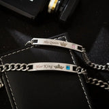 King Queen Matching Metal Couples Bracelet Stainless Steel Jewelry Gift