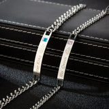 King Queen Matching Metal Couples Bracelet Stainless Steel Jewelry Gift