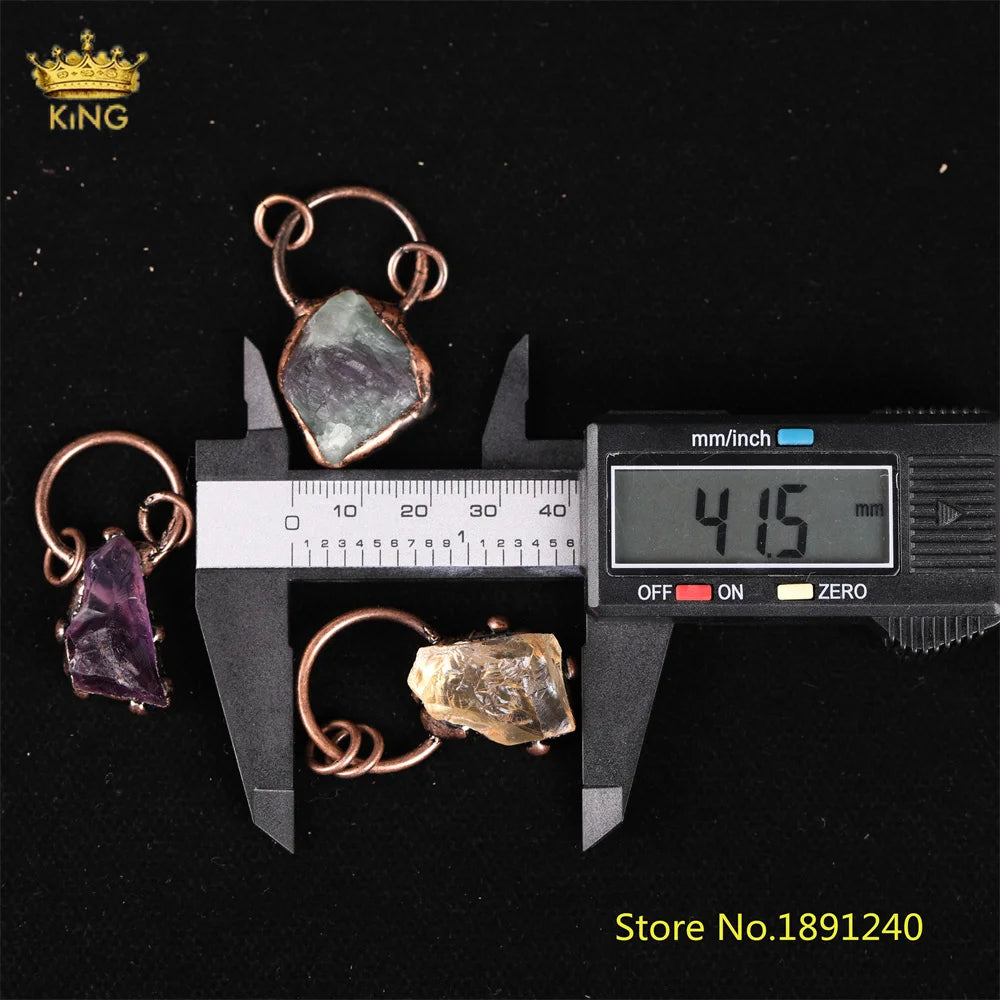 Raw Crystal Pendant Vintage Charm Jewelry
