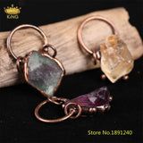 Raw Crystal Pendant Vintage Charm Jewelry
