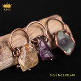 Raw Crystal Pendant Vintage Charm Jewelry