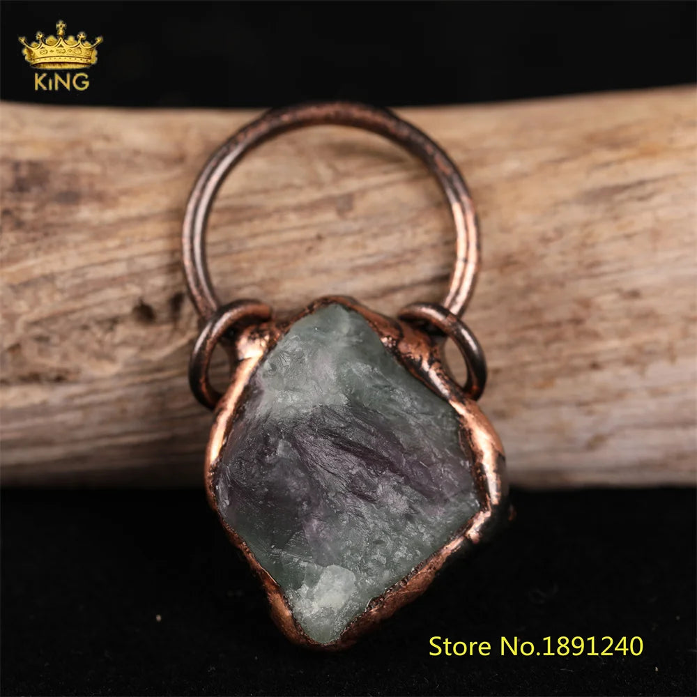 Raw Crystal Pendant Vintage Charm Jewelry