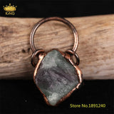 Raw Crystal Pendant Vintage Charm Jewelry