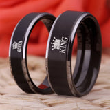 King Queen Crown Rings - Promise Engagement Tungsten Wedding Ring