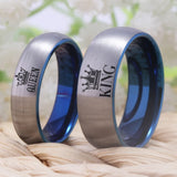 King Queen Crown Rings - Promise Engagement Tungsten Wedding Ring
