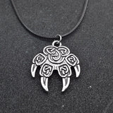 Antique Veles Stamp Charm Necklace Slavic Wolf Foot Punk Men Pendant