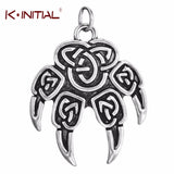 Antique Veles Stamp Charm Necklace Slavic Wolf Foot Punk Men Pendant