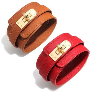 Kirykle 6-Layer Wide Charm Leather Bracelet for Women's Party Jewelry