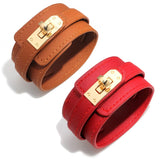 Kirykle 6-Layer Wide Charm Leather Bracelet for Women's Party Jewelry