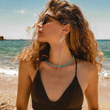 Kirykle Chakra Stone Beaded Choker Necklace for Women