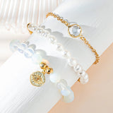 Boho Red Crystal Eye Pendant Bracelet Women