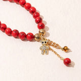 Red Turquoise Beaded Bracelet for Women