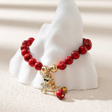 Red Turquoise Beaded Bracelet for Women