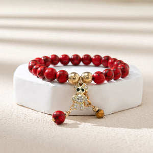 Red Turquoise Beaded Bracelet for Women