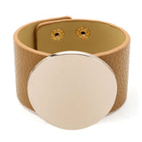 Kirykle Charm Leather Bracelets Punk Style Wide Cuff