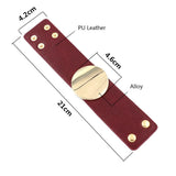 Kirykle Charm Leather Bracelets Punk Style Wide Cuff