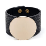 Kirykle Charm Leather Bracelets Punk Style Wide Cuff