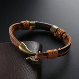 Punk Weaving Leather Bracelet Brown Cuff Bangle Vintage Jewelry Gift