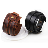 Kirykle Hollow Double Wide Leather Bracelets Braid Rope Adjustable Bracelet