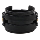 Kirykle Hollow Double Wide Leather Bracelets Braid Rope Adjustable Bracelet