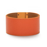 Kirykle Kpop Multicolor Leather Bracelet Women Steel Lock Wide Charm Bracele