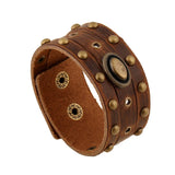 Multilayer Rivet Bracelets Punk Leather Women Wristband Bangle