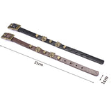 Punk Retro Brown Leather Bracelet for Women Man Rock Charm