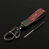 Kirykle Metal Leather Car Keychain Women's Phone Lanyard Bag Accessory Gift