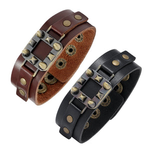 Retro Cow Leather Bracelet for Men Women Punk Rock Accessories