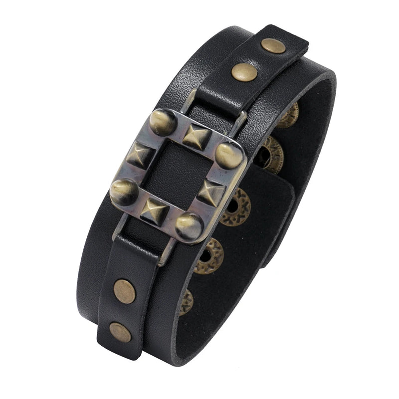 Retro Cow Leather Bracelet for Men Women Punk Rock Accessories