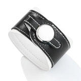 Kirykle Women Charm Bracelet Wide Leather Snakeskin Punk Style Bangles
